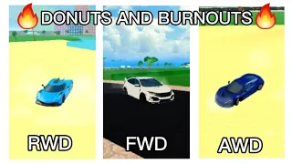 How To Do Donuts And Burnouts For RWD,FWD,AWD (Tutorial) | Car Dealership Tycoon | Samuel Evan