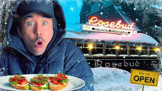 Eating in a Snow Storm For 24 Hours (Only Restaurants Open)