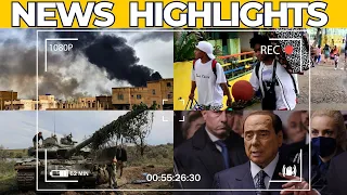 Headlines - Berlusconi Dies | Sudan fighting | Tunisia Crisis | Philippines volcano