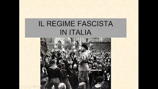 IL REGIME FASCISTA IN ITALIA 1