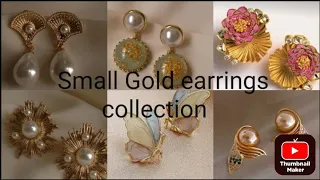 New design collection small gold earrings collection 2024♥️