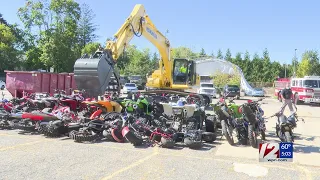 ‘We are not going to tolerate them’: Providence police destroy illegal dirt bikes, ATVs