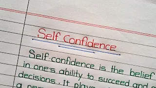 Self Confidence Essay/Paragraph || Self Confidence Essay in English