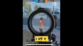 1 vS 4 funny type short ||FREE FIRE MAX|| #trending #shorts