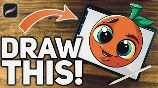 Procreate Cartoon Drawing Tutorial: Let's Draw an Orange...from Sketch to Finished Design!