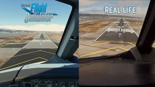 Microsoft Flight Simulator 2020 vs. Real Life at San Francisco Airport | A320 Cockpit Side by Side