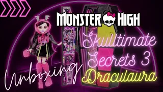 MONSTER HIGH DRACULAURA NEON FRIGHTS SKULLTIMATE SECRETS 3 UNBOXING & RESEÑA  | #enespanol #mattel