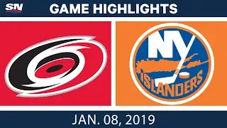 NHL Highlights | Hurricanes vs. Islanders - Jan. 8, 2019