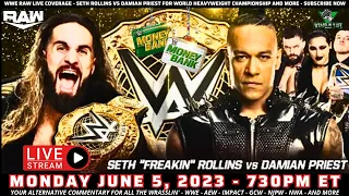 WWE RAW Live Coverage - Seth Rollins vs Damian Priest for the WHC Plus MITB Qualifiers - June 5, 23