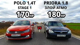 ЭТОГО НЕ МОЖЕТ БЫТЬ. PRIORA 1.8 vs POLO 1.4T St 1. INFINITI G35X, SAAB 9-3 AERO. TESLA MODEL 3