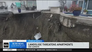 Massive landslide leaves buildings teetering on edge of cliff in San Clemente