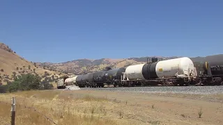 BNSF mixed freight train at Keene, CA