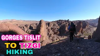 hiking solo 10 miles gorges tislit to   tizgi morocco part 1 full HD