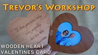 wooden heart shaped greeting card for valentines day