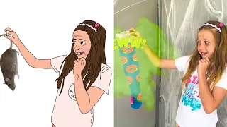 Nastya and Dad Found a Secret Room Drawing Meme | Like Nastya