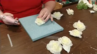 Art DIY - Silk Roses on a Canvas