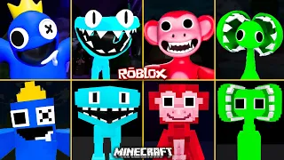 ROBLOX Rainbow Friends Chapter 3 ALL JUMPSCARES vs MINECRAFT