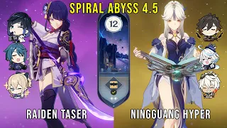 C0 Raiden Double Hydro and C6 Ningguang Hypercarry - Genshin Impact Abyss 4.5 - Floor 12 9 Stars