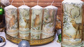 Snow Christmas Candles DIY  ❄️ 🕯️ Decoupage ideas