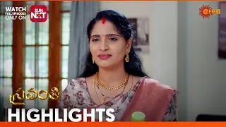 Sravanthi - Highlights of the day | Watch full EP only on Sun NXT | 10 Apr 2024 | Gemini TV