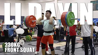 Li Dayin 230kg Front Squat Session | 2023 WWC in Riyadh