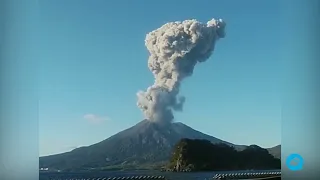 The Sakurajima volcano in Japan is active