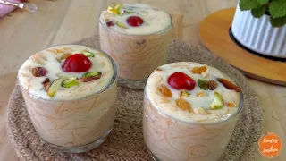 Creamy vermicelli custard recipe | Semiya custard | Seviyan dessert | Eid dessert recipes 2021