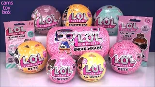 LOL Surprise Series 1 3 4 Under Wraps Glam Glitter Pets Lil Sisters Unboxing TOYS Confetti