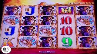Buffalo Gold Jackpot Handpay 144 Spin Bonus at Winstar Casino