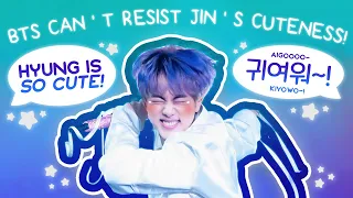 bts can't resist jin’s cuteness