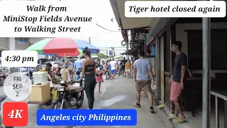 Walk from MiniStop Fields Avenue to Walking Street. Tiger hotel closed again. Angeles city