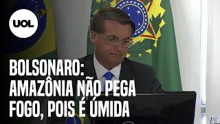 "História de que Amazônia arde em fogo é mentira", diz Bolsonaro