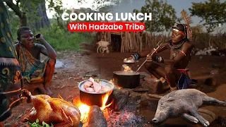 Hadzabe Tribe's First Taste Of Rice And Chicken | Documentary On African Hunters' Food