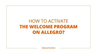 How to activate the Welcome Program