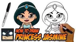 How to Draw Princess Jasmine | Aladdin | Step-by-Step Tutorial