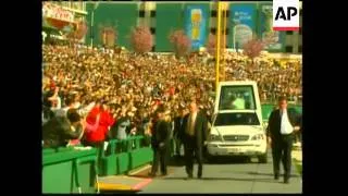 Pope Benedict XVI arrives for open air mass