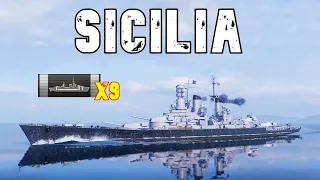 World of WarShips Sicilia - 4 Kills 322K Damage