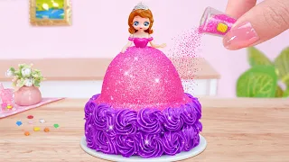 Sofia Pull me up Cake💜 Pink & Purple Miniature Disney Princess Tsunami Cake❤️ Mini Cakes Compilation