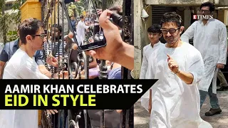 Eid Celebrations: Aamir Khan shares sweet moments with sons Junaid & Azad, treats fans & paparazzi!
