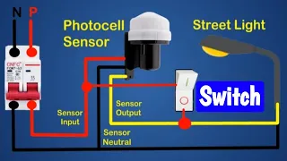 3 Wire Photocell Sensor Bypass Circuit Wiring Diagram || Photocell Sensor Wiring Connection