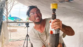 DRILLING A HUGE HOLE IN OUR BOAT.... Ep 230