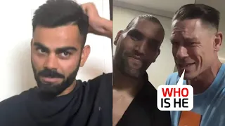 Virat Kohli's face when John Cena refused to know him during Video call with The Great Khali