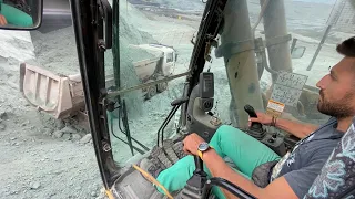 Caterpillar 385C Excavator Loading Trucks - Operator View
