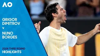 Grigor Dimitrov v Nuno Borges Highlights | Australian Open 2024 Third Round