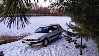 TOYOTA SPRINTER CARIB АЕ 95 1990 года. Дрифт по снегу .