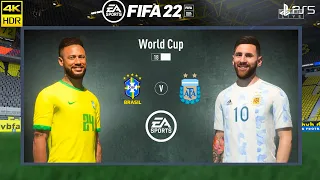 FIFA 22 PS5 - Brazil Vs Argentina | World Cup 2022 | [4K HDR] Gameplay