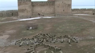 Пограничники отжались во дворе Белгород-Днестровской крепости
