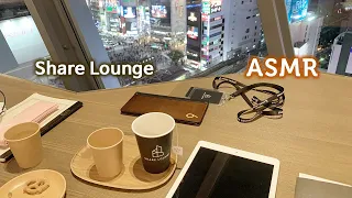 ASMR Tokyo Share Lounge at Shibuya●3D Binaural Cafe Background Noise for Study & Concentration