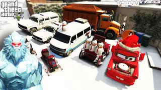 GTA 5 - Stealing Giant SNOW YETI Cars With Franklin | (Real Life Cars #120)