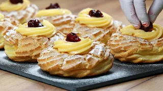 Zeppole Di San Giuseppe Recipe. All Secrets of the Famous Choux Pastry Dessert.